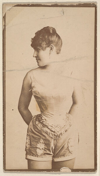 [Actress in undergarments with hands behind back], from the Actors and Actresses series (N150b) issued by Duke Sons & Co. to promote Duke Cigarettes, Issued by W. Duke, Sons &amp; Co. (New York and Durham, N.C.), Albumen photograph 