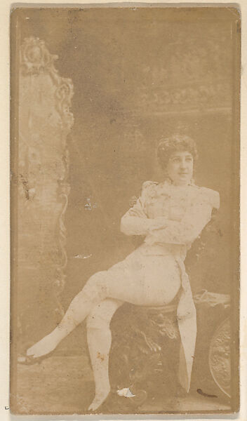 [Actress in white seated with arms crossed], from the Actors and Actresses series (N150b) issued by Duke Sons & Co. to promote Duke Cigarettes, Issued by W. Duke, Sons &amp; Co. (New York and Durham, N.C.), Albumen photograph