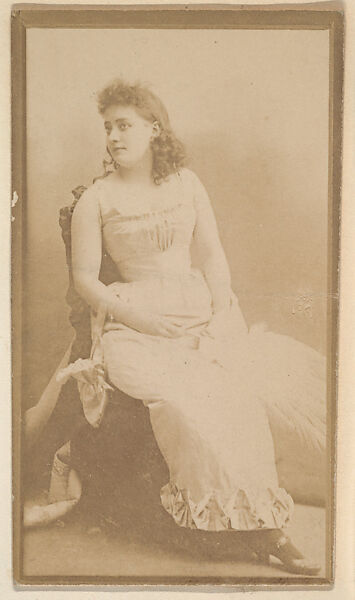 [Actress in white, seated], from the Actors and Actresses series (N150b) issued by Duke Sons & Co. to promote Duke Cigarettes, Issued by W. Duke, Sons &amp; Co. (New York and Durham, N.C.), Albumen photograph 