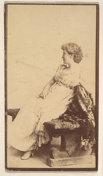 [Actress seated leaning on arm], from the Actors and Actresses series (N150b) issued by Duke Sons & Co. to promote Duke Cigarettes, Issued by W. Duke, Sons &amp; Co. (New York and Durham, N.C.), Albumen photograph 