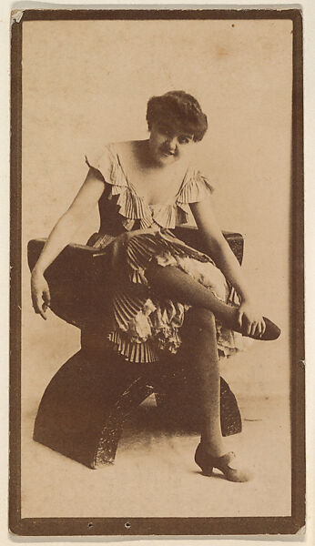 [Actress seated with leg crossed on knee], from the Actors and Actresses series (N150b) issued by Duke Sons & Co. to promote Duke Cigarettes, Issued by W. Duke, Sons &amp; Co. (New York and Durham, N.C.), Albumen photograph 