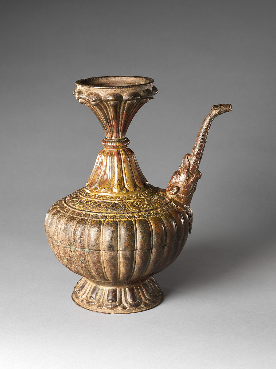 Ritual Ewer with Makara Spout, Brass, Nepal, Bhaktapur
