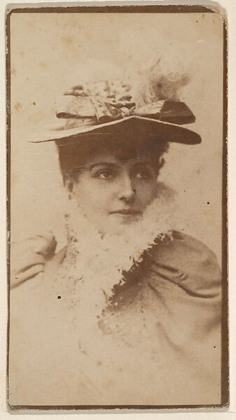 [Actress in hat with feather], from the Actors and Actresses series (N150b) issued by Duke Sons & Co. to promote Duke Cigarettes, Issued by W. Duke, Sons &amp; Co. (New York and Durham, N.C.), Albumen photograph 