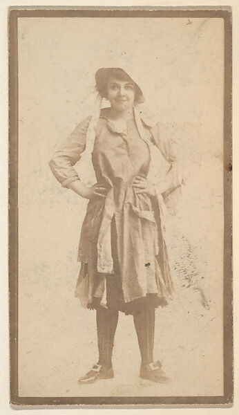 [Actress in costume with buckled shoes], from the Actors and Actresses series (N150b) issued by Duke Sons & Co. to promote Duke Cigarettes, Issued by W. Duke, Sons &amp; Co. (New York and Durham, N.C.), Albumen photograph 