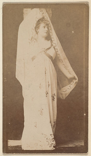 [Actress in white with veil], from the Actors and Actresses series (N150b) issued by Duke Sons & Co. to promote Duke Cigarettes, Issued by W. Duke, Sons &amp; Co. (New York and Durham, N.C.), Albumen photograph 