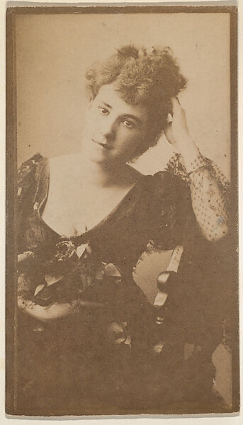 [Actress seated with head on hand], from the Actors and Actresses series (N150b) issued by Duke Sons & Co. to promote Duke Cigarettes, Issued by W. Duke, Sons &amp; Co. (New York and Durham, N.C.), Albumen photograph 