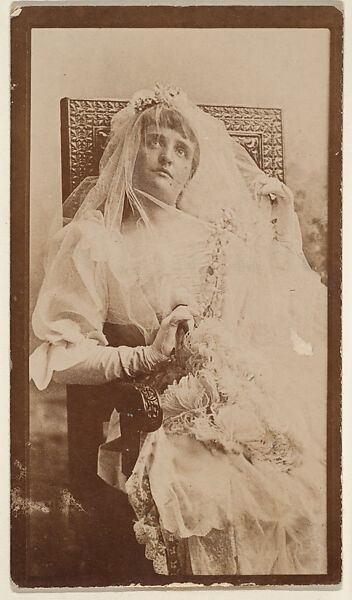 [Actress with veil, seated], from the Actors and Actresses series (N150b) issued by Duke Sons & Co. to promote Duke Cigarettes, Issued by W. Duke, Sons &amp; Co. (New York and Durham, N.C.), Albumen photograph 
