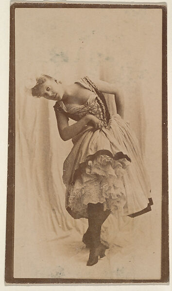 [Actress in dance pose leaning to right], from the Actors and Actresses series (N150b) issued by Duke Sons & Co. to promote Duke Cigarettes, Issued by W. Duke, Sons &amp; Co. (New York and Durham, N.C.), Albumen photograph 
