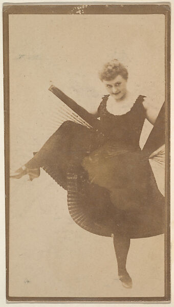 [Actress in dance pose with right leg raised], from the Actors and Actresses series (N150b) issued by Duke Sons & Co. to promote Duke Cigarettes, Issued by W. Duke, Sons &amp; Co. (New York and Durham, N.C.), Albumen photograph 