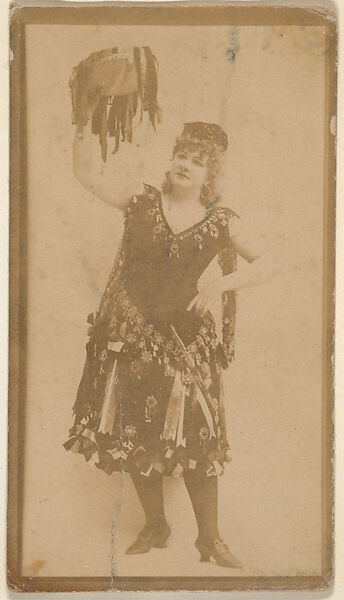 [Actress in dance pose with arm raised], from the Actors and Actresses series (N150b) issued by Duke Sons & Co. to promote Duke Cigarettes, Issued by W. Duke, Sons &amp; Co. (New York and Durham, N.C.), Albumen photograph 