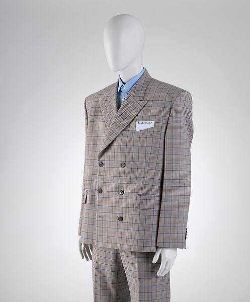 Ensemble, House of Balenciaga (French, founded 1937), (a) cotton, cupro, tortoiseshell, (b) cotton, mother-of-pearl, viscose, (c) cotton, acetate, cupro, metal, synthetic, (d, e) leather, wood, metal, (f) paper, French