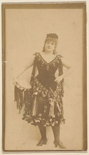 [Actress with tambourine], from the Actors and Actresses series (N150b) issued by Duke Sons & Co. to promote Duke Cigarettes, Issued by W. Duke, Sons &amp; Co. (New York and Durham, N.C.), Albumen photograph 