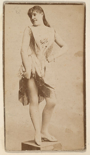 [Actress hand on hip standing on pedestal], from the Actors and Actresses series (N150b) issued by Duke Sons & Co. to promote Duke Cigarettes, Issued by W. Duke, Sons &amp; Co. (New York and Durham, N.C.), Albumen photograph 