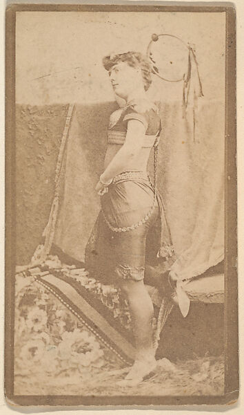 [Actress in costume with tambourine], from the Actors and Actresses series (N150b) issued by Duke Sons & Co. to promote Duke Cigarettes, Issued by W. Duke, Sons &amp; Co. (New York and Durham, N.C.), Albumen photograph 