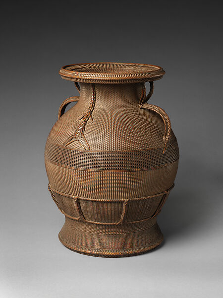 Flower Basket (Hanakago), Suzuki Kyokushōsai (Japanese, 1872–1936), Timber bamboo, rattan, and lacquer, Japan