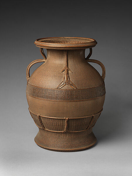 Flower Basket (Hanakago), Suzuki Kyokushōsai (Japanese, 1872–1936), Timber bamboo, rattan, and lacquer, Japan 