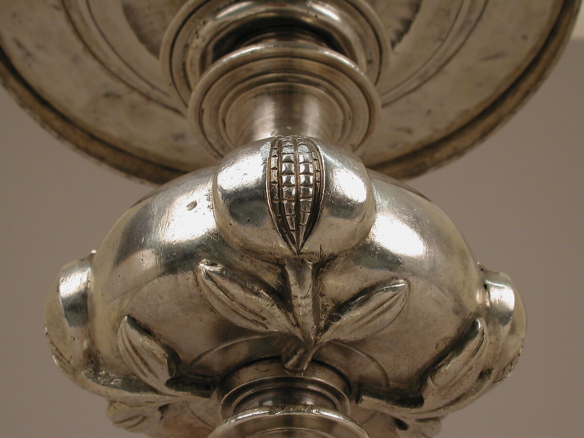 Set of four candlesticks, Silver, chased, engraved, Peruvian