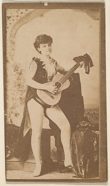 [Actress in costume holding guitar], from the Actors and Actresses series (N150b) issued by Duke Sons & Co. to promote Duke Cigarettes, Issued by W. Duke, Sons &amp; Co. (New York and Durham, N.C.), Albumen photograph 