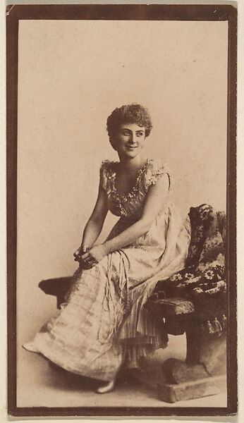 [Actress seated leaning forward], from the Actors and Actresses series (N150b) issued by Duke Sons & Co. to promote Duke Cigarettes, Issued by W. Duke, Sons &amp; Co. (New York and Durham, N.C.), Albumen photograph 