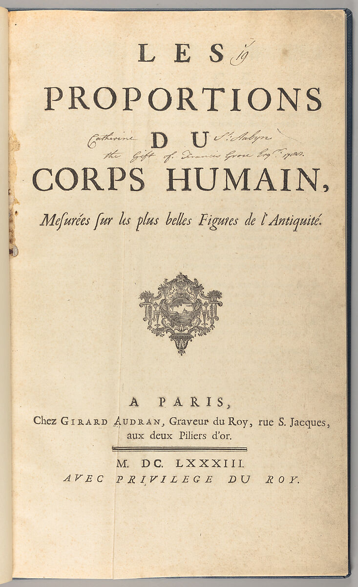 Les proportions du corps humain, mesurées sur les plus belles figures de l'antiquité, Girard Audran (French, Lyons 1640–1703 Paris) 