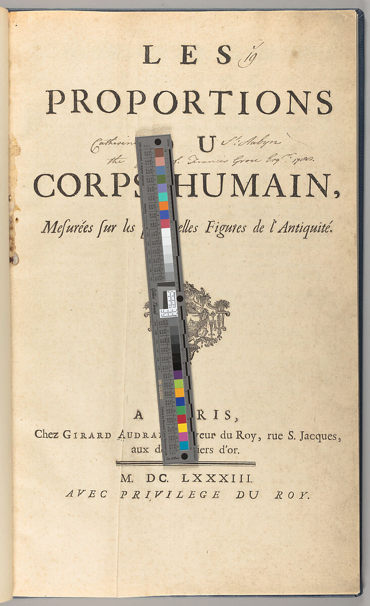 Les proportions du corps humain, mesurées sur les plus belles figures de l'antiquité, Girard Audran (French, Lyons 1640–1703 Paris)