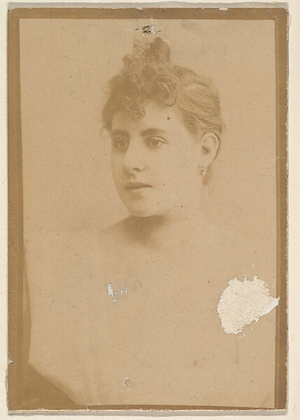 [Actress with hair pinned up], from the Actors and Actresses series (N150b) issued by Duke Sons & Co. to promote Duke Cigarettes, Issued by W. Duke, Sons &amp; Co. (New York and Durham, N.C.), Albumen photograph 