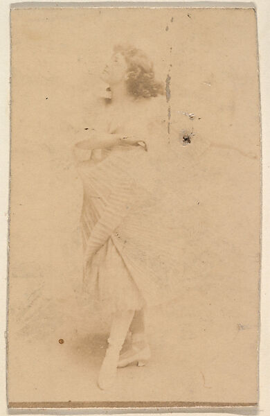 [Actress in white gazing up], from the Actors and Actresses series (N150b) issued by Duke Sons & Co. to promote Duke Cigarettes, Issued by W. Duke, Sons &amp; Co. (New York and Durham, N.C.), Albumen photograph 