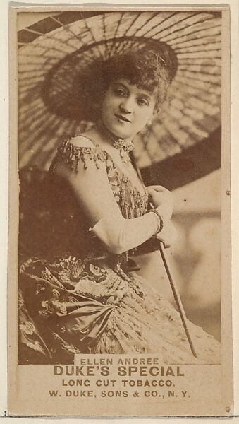 Ellen Andree from the Actresses, Celebrities, and Children series (N151) issued by Duke Sons & Co. to promote Duke Cigarettes, Issued by W. Duke, Sons &amp; Co. (New York and Durham, N.C.), Albumen photograph 