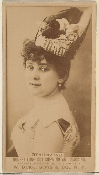Beaumaine from the Actresses, Celebrities, and Children series (N151) issued by Duke Sons & Co. to promote Duke Cigarettes, Issued by W. Duke, Sons &amp; Co. (New York and Durham, N.C.), Albumen photograph 