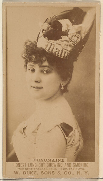 Beaumaine from the Actresses, Celebrities, and Children series (N151) issued by Duke Sons & Co. to promote Duke Cigarettes, Issued by W. Duke, Sons &amp; Co. (New York and Durham, N.C.), Albumen photograph