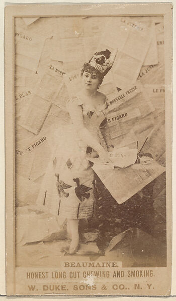 Beaumaine from the Actresses, Celebrities, and Children series (N151) issued by Duke Sons & Co. to promote Duke Cigarettes, Issued by W. Duke, Sons &amp; Co. (New York and Durham, N.C.), Albumen photograph 