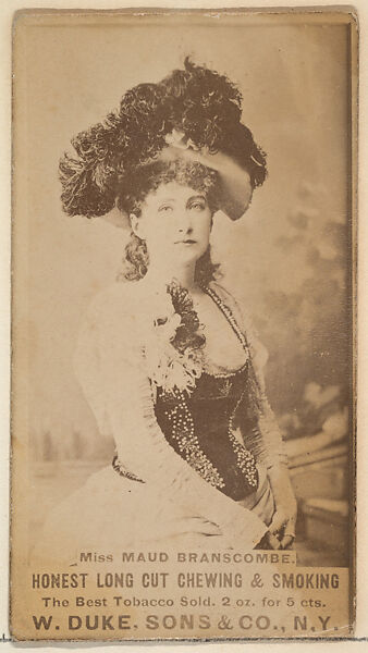 Miss Maud Branscombe from the Actresses, Celebrities, and Children series (N151) issued by Duke Sons & Co. to promote Duke Cigarettes, Issued by W. Duke, Sons &amp; Co. (New York and Durham, N.C.), Albumen photograph 