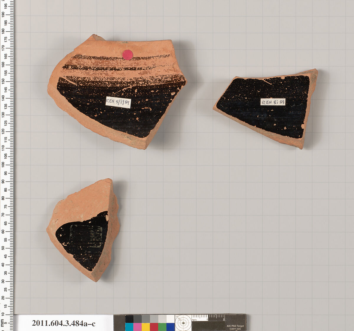 Terracotta fragments of a column-krater (bowl for mixing wine and water), Terracotta, Greek, Attic