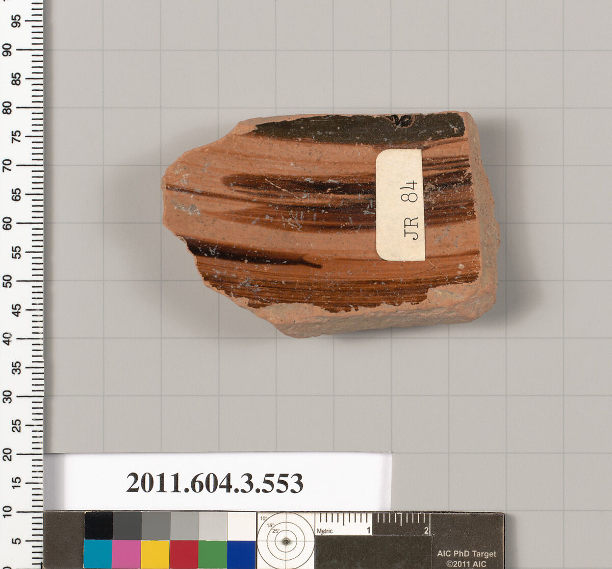 Terracotta fragment of a column-krater (bowl for mixing wine and water), Terracotta, Greek, Attic