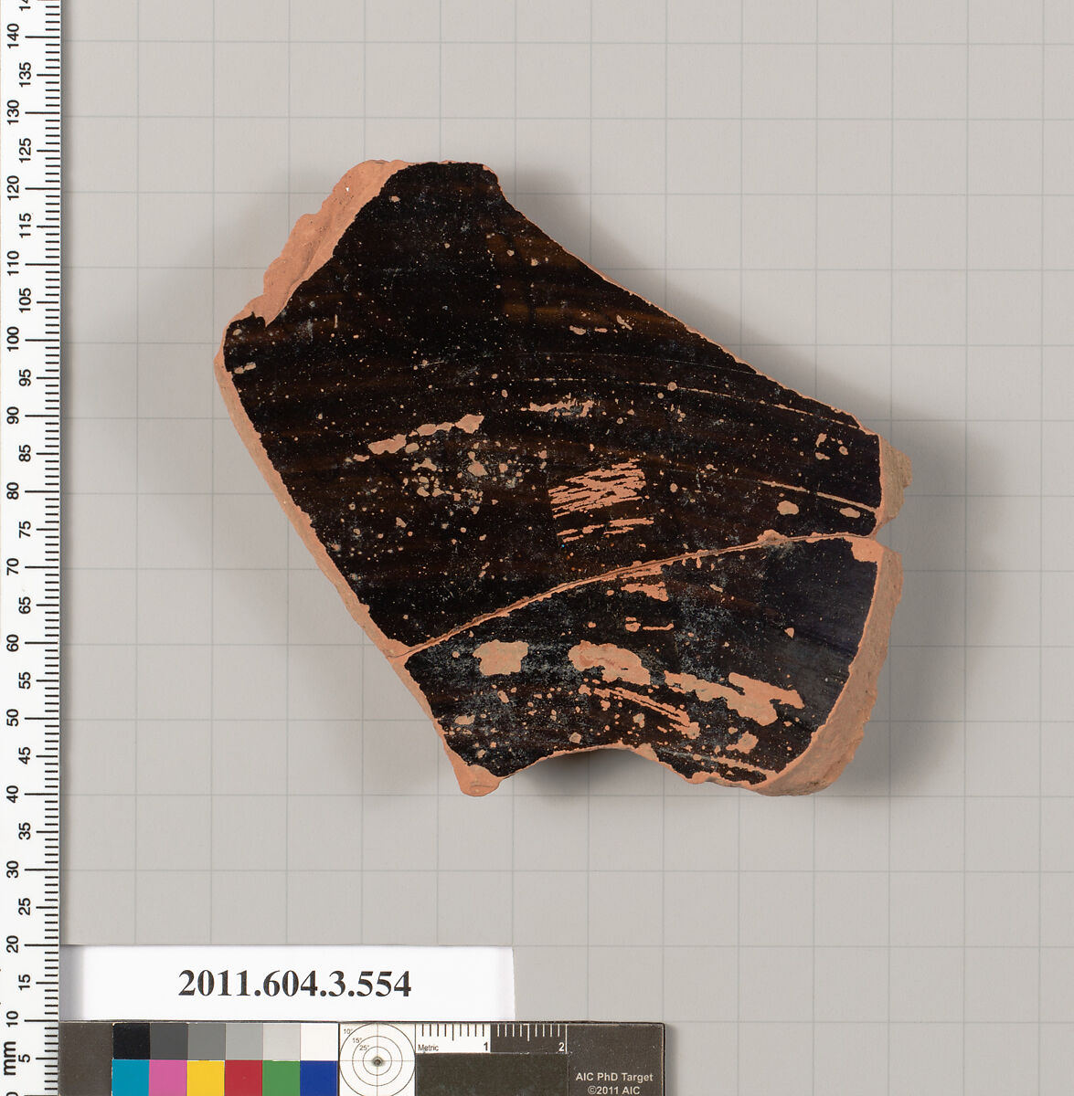 Terracotta fragment of a column-krater (bowl for mixing wine and water), Terracotta, Greek, Attic