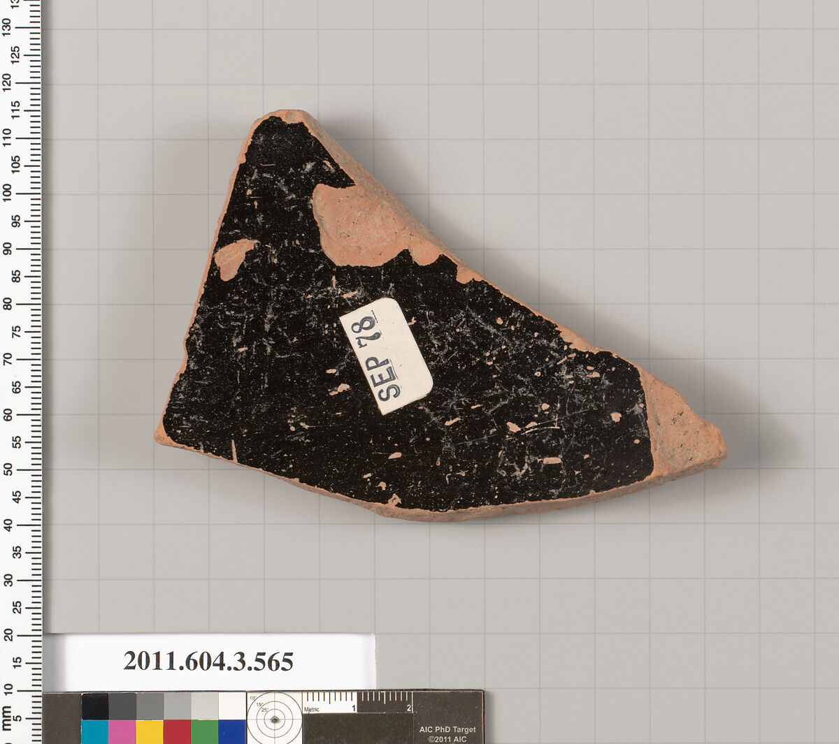 Terracotta fragment of a column-krater (bowl for mixing wine and water), Terracotta, Greek, Attic