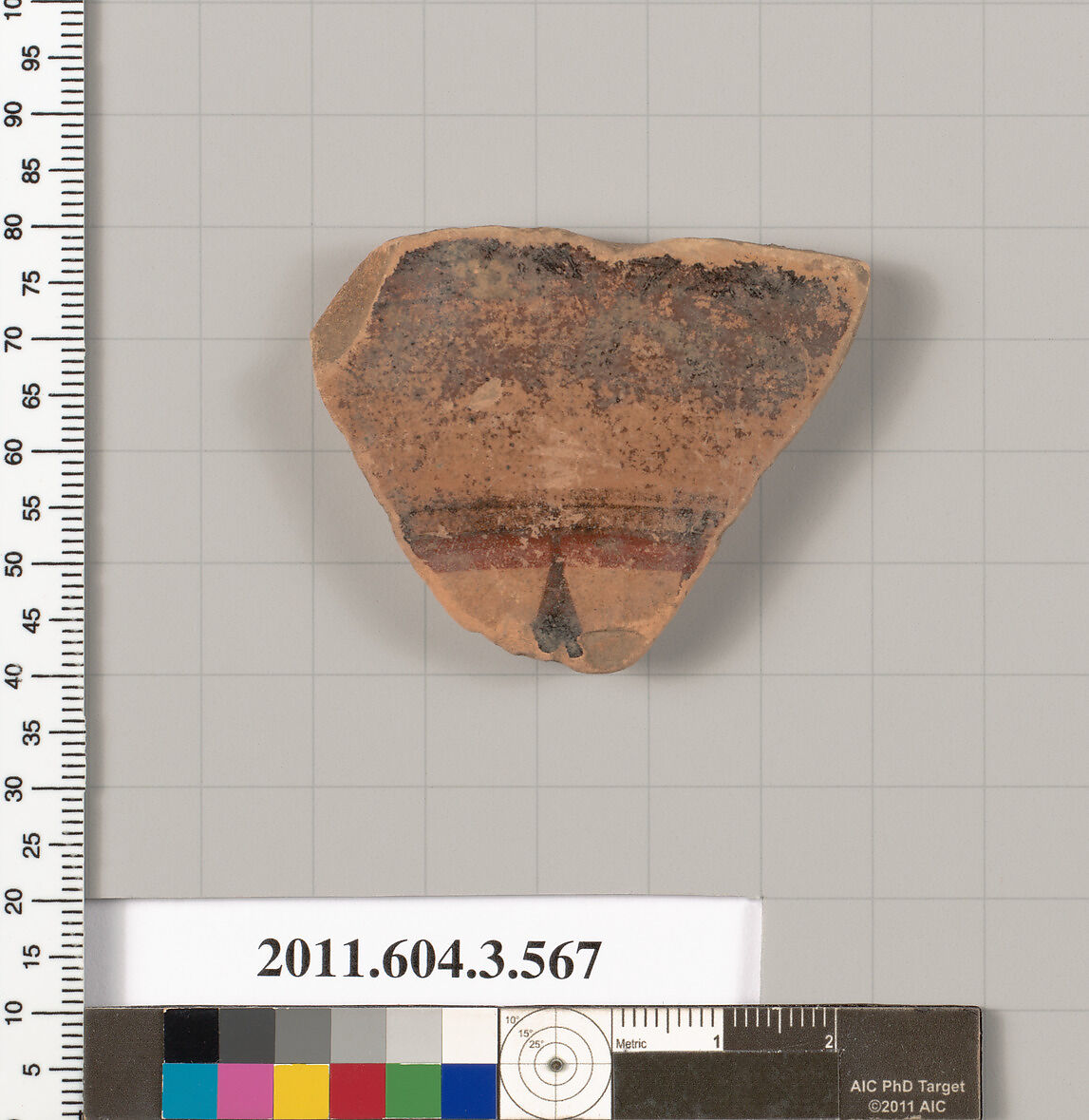Terracotta fragment of a column-krater (bowl for mixing wine and water), Terracotta, Greek, Attic