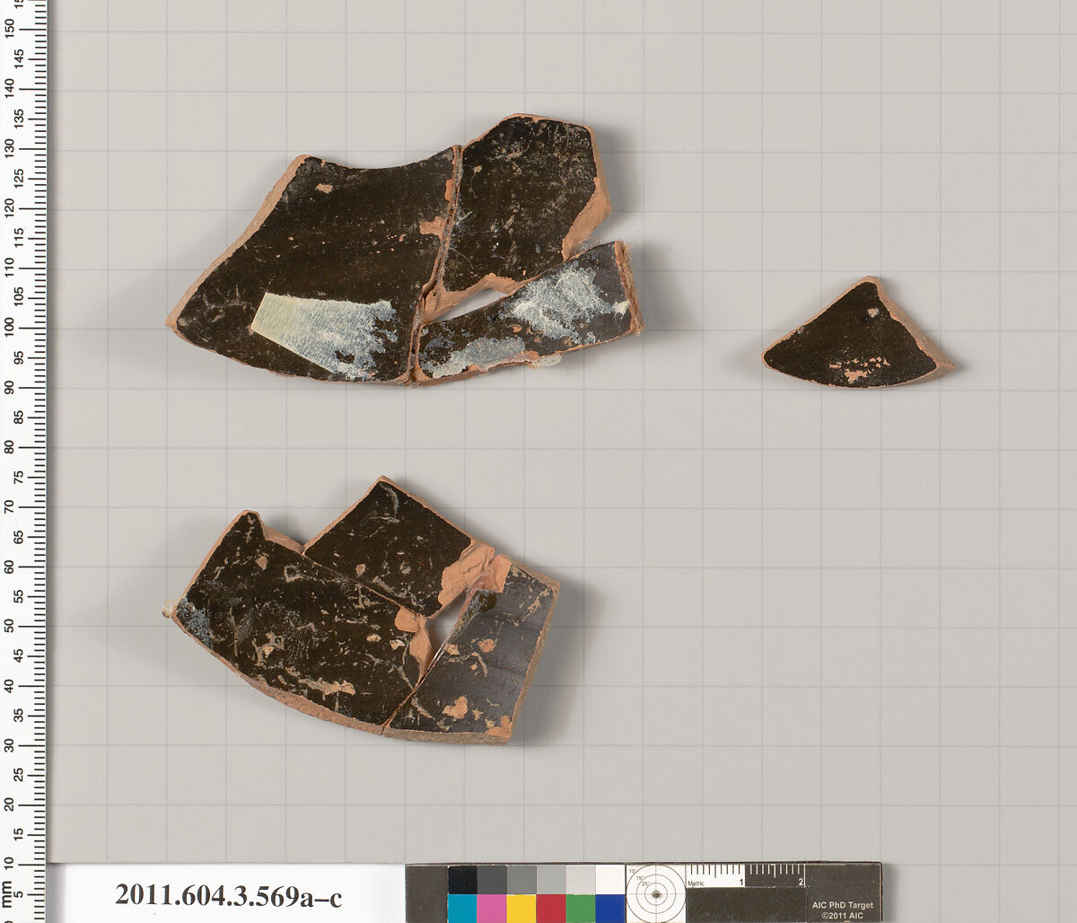 Terracotta fragment of a column-krater (bowl for mixing wine and water), Terracotta, Greek, Attic