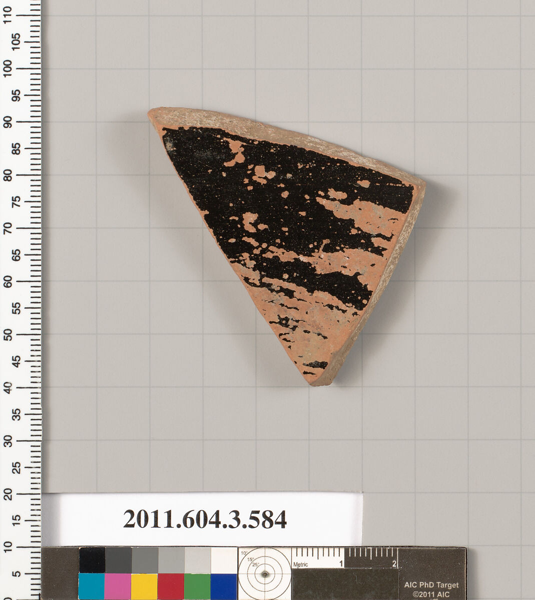 Terracotta fragment of a column-krater (bowl for mixing wine and water), Terracotta, Greek, Attic