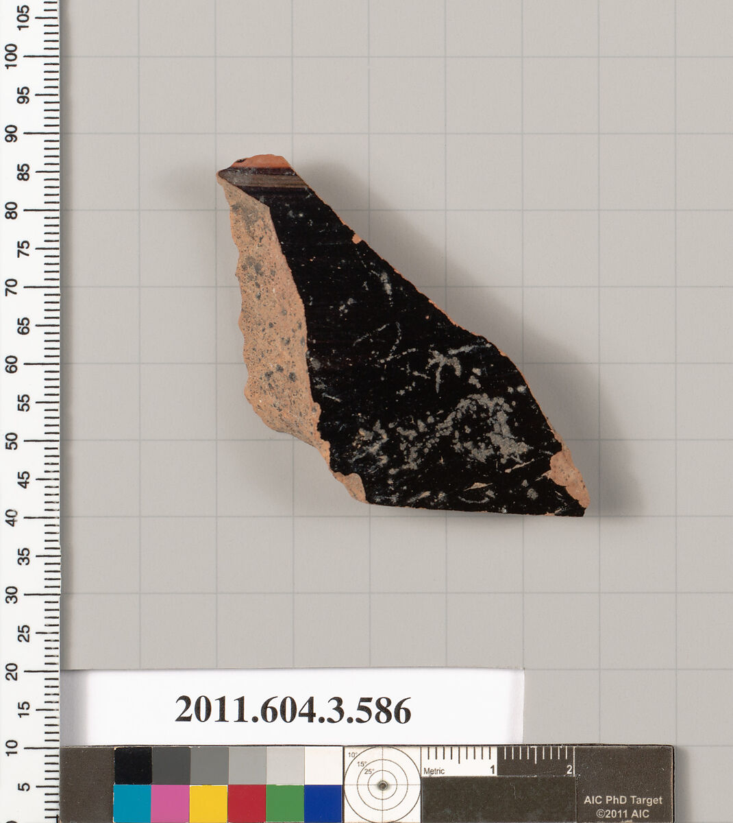 Terracotta fragment of a column-krater (bowl for mixing wine and water), Terracotta, Greek, Attic 