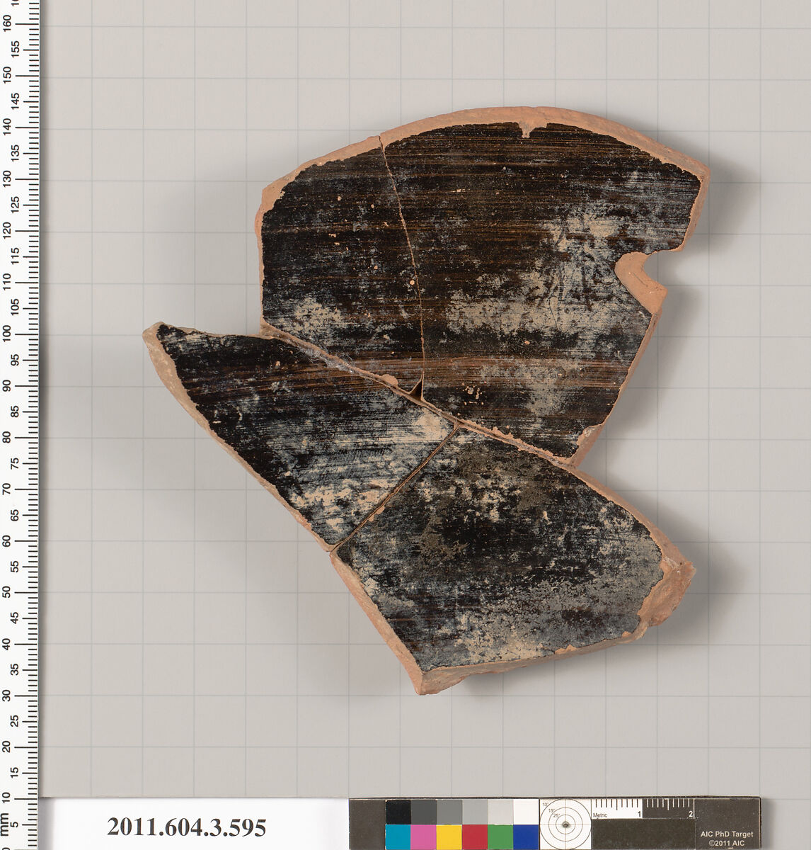Terracotta fragment of a column-krater (bowl for mixing wine and water), Terracotta, Greek, Attic