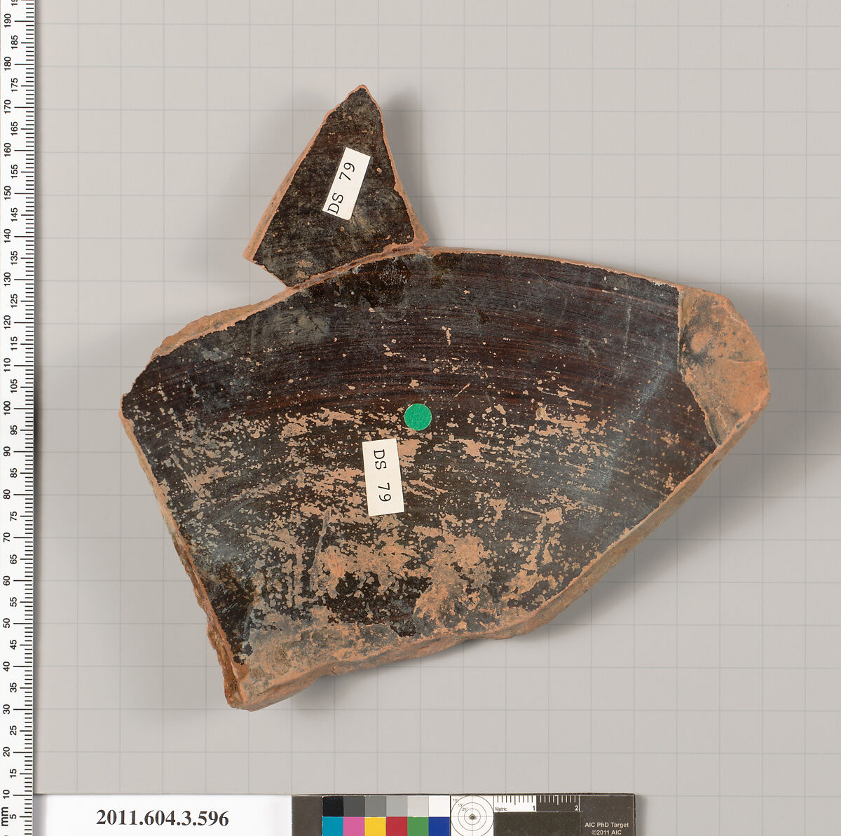 Terracotta fragment of a column-krater (bowl for mixing wine and water), Terracotta, Greek, Attic