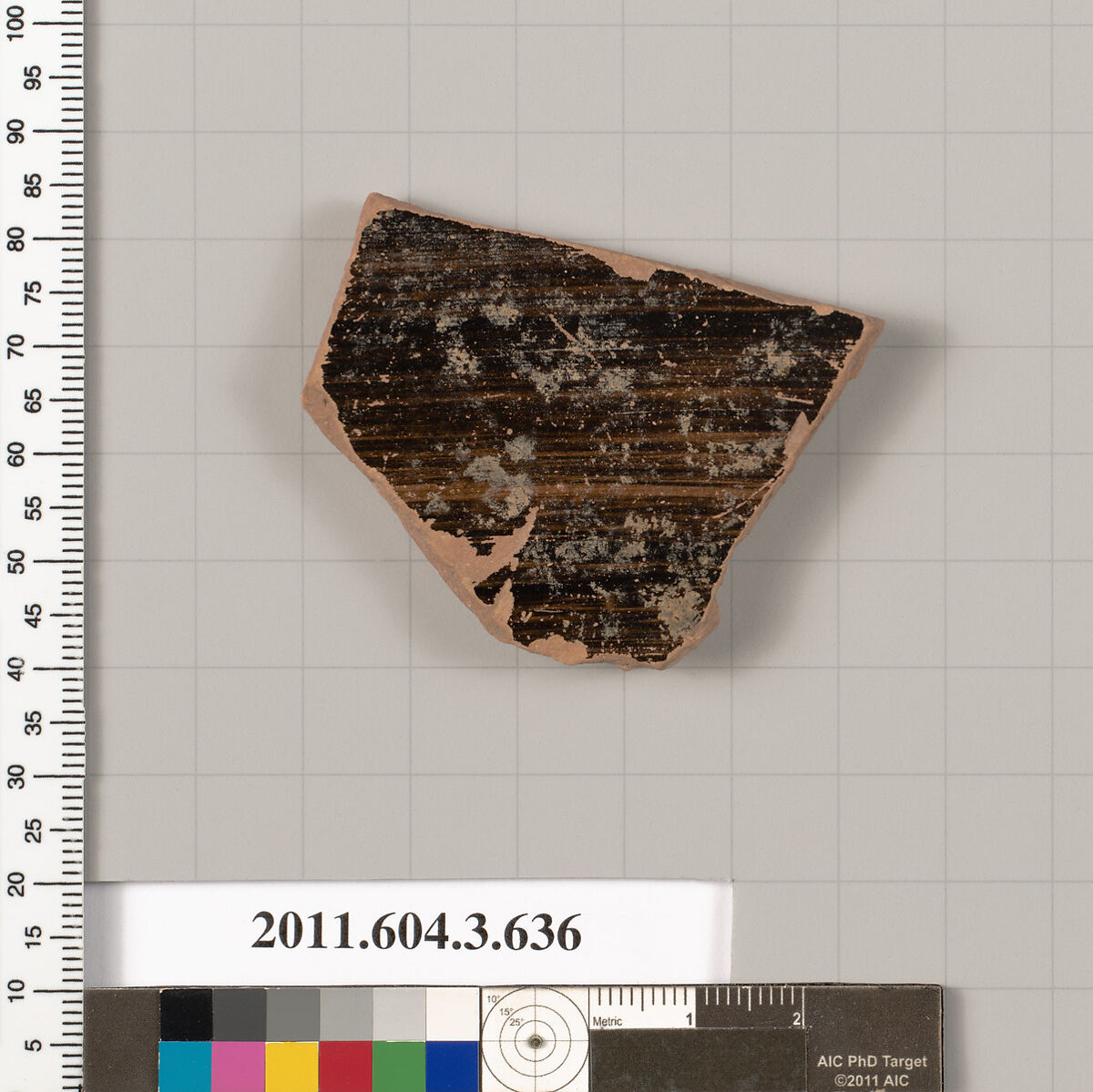 Terracotta fragment of a calyx-krater (bowl for mixing wine and water) or column-krater (bowl for mixing wine and water), Terracotta, Greek, Attic