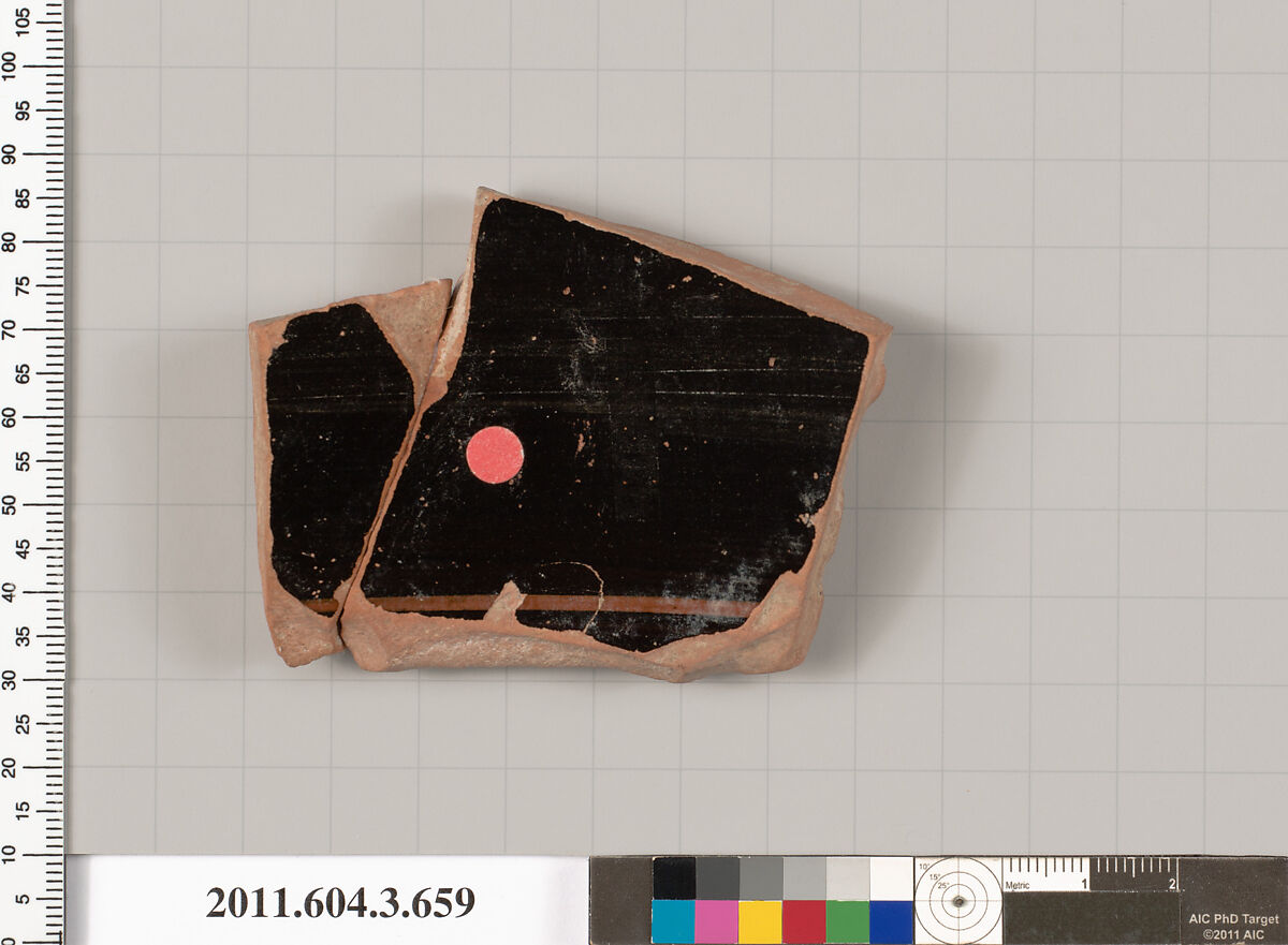 Terracotta fragment of a volute-krater (bowl for mixing wine and water), Terracotta, Greek, Attic