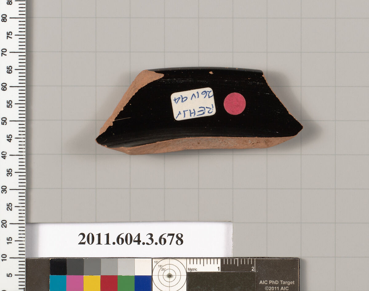 Terracotta fragment of a stamnos (jar), Terracotta, Greek, Attic