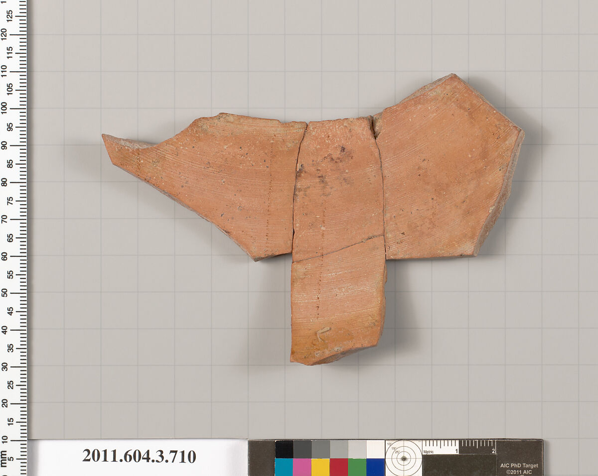 Terracotta fragment of a hydria (water jar), Terracotta, Greek, Attic