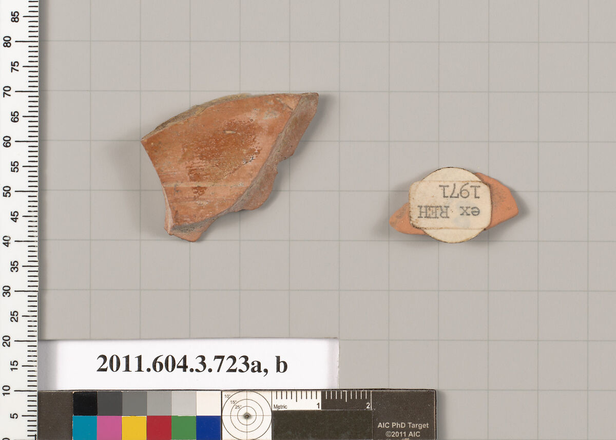 Terracotta fragments of hydriai (water jars), Terracotta, Greek, Attic