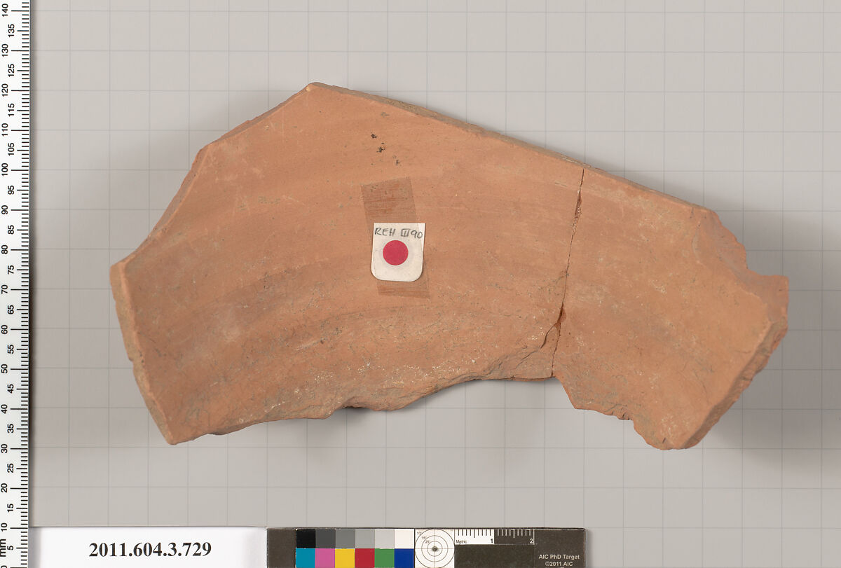 Terracotta fragment of a neck-amphora (jar), Terracotta, Greek, Attic