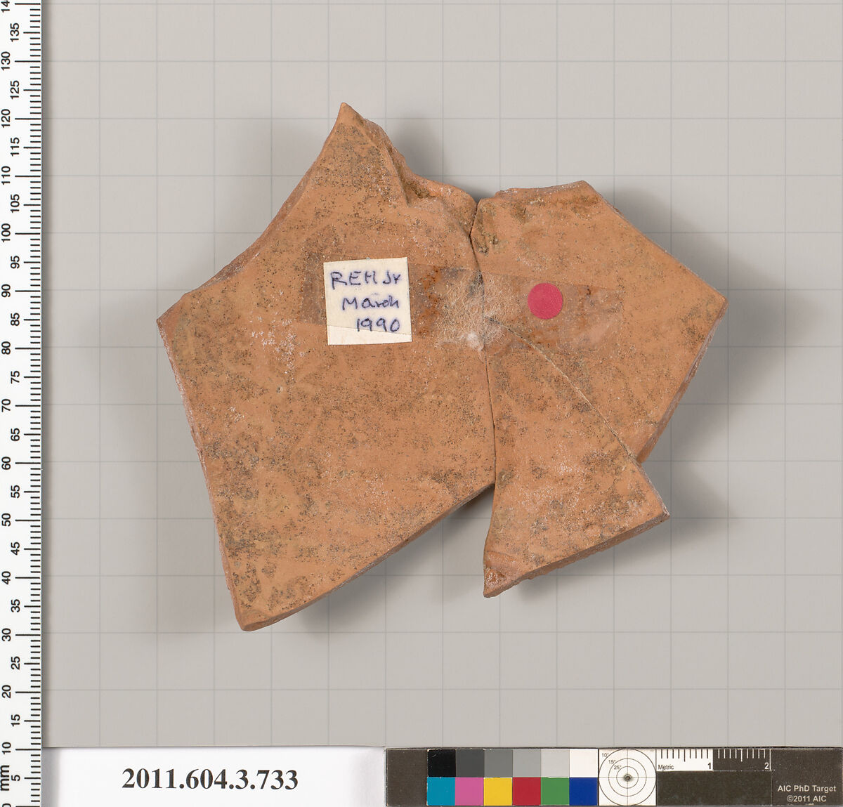 Terracotta fragment of a neck-amphora (jar), Terracotta, Greek, Attic