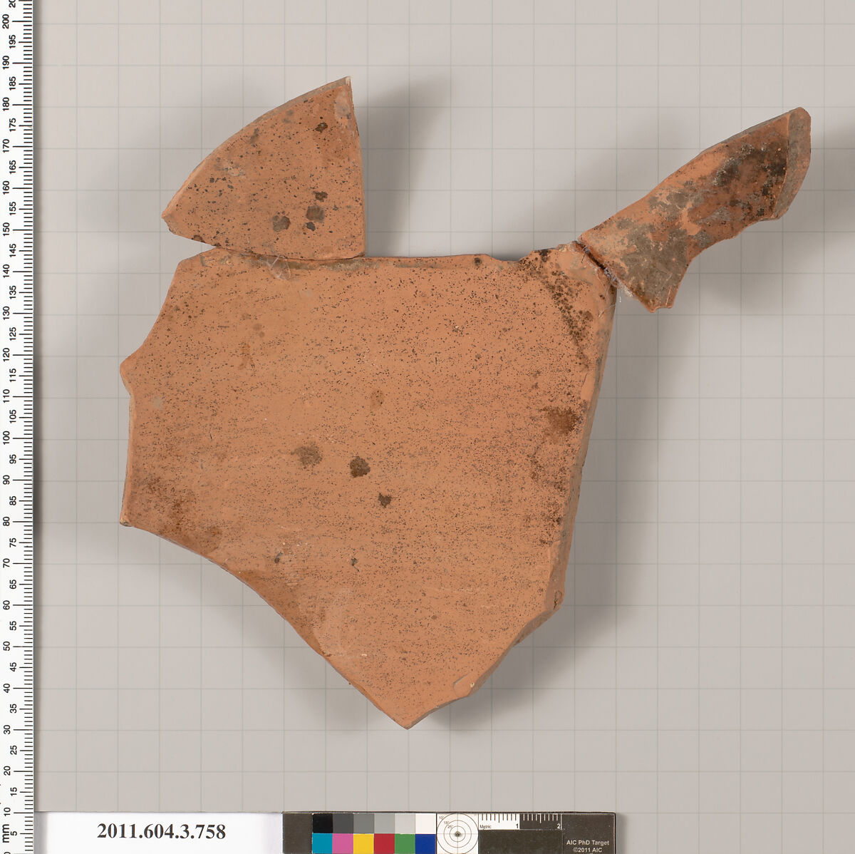 Terracotta fragment of a neck-amphora (jar), Terracotta, Greek, Attic